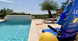 Villa Le Bélieu, gîte 4 * accessible PMR, climatisation /grande piscine privée, 4-5 personnes SUD Ardèche