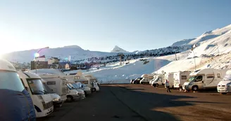 Aire de camping-cars de La Pierre Saint-Martin - Hiver