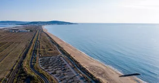 Plage de la Baleine, Sète - aerial view